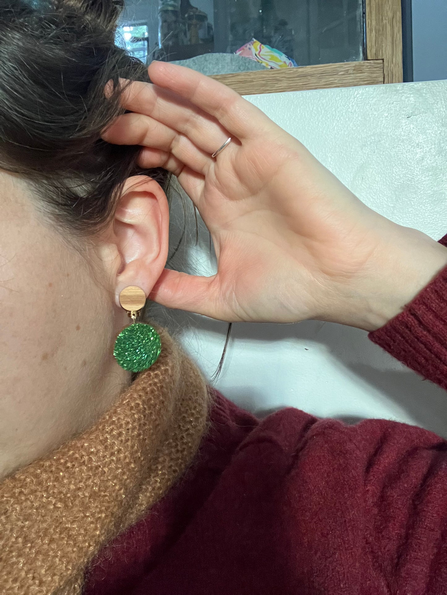 Boucles Paloma vertes Clips