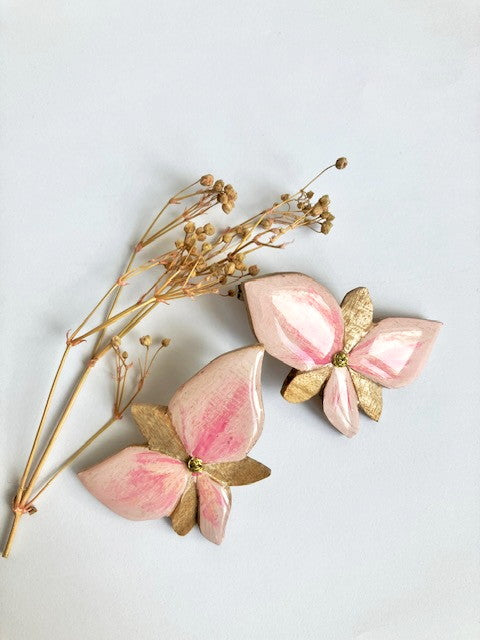 Boucles Pépita rose clair