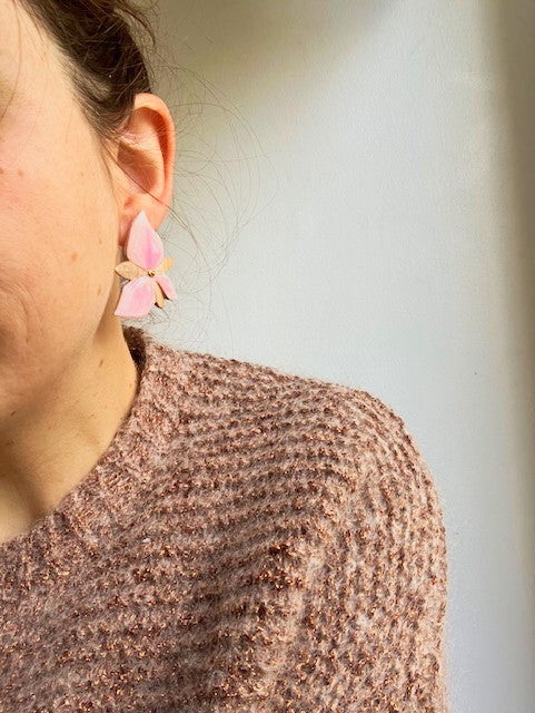 Boucles Pépita rose clair