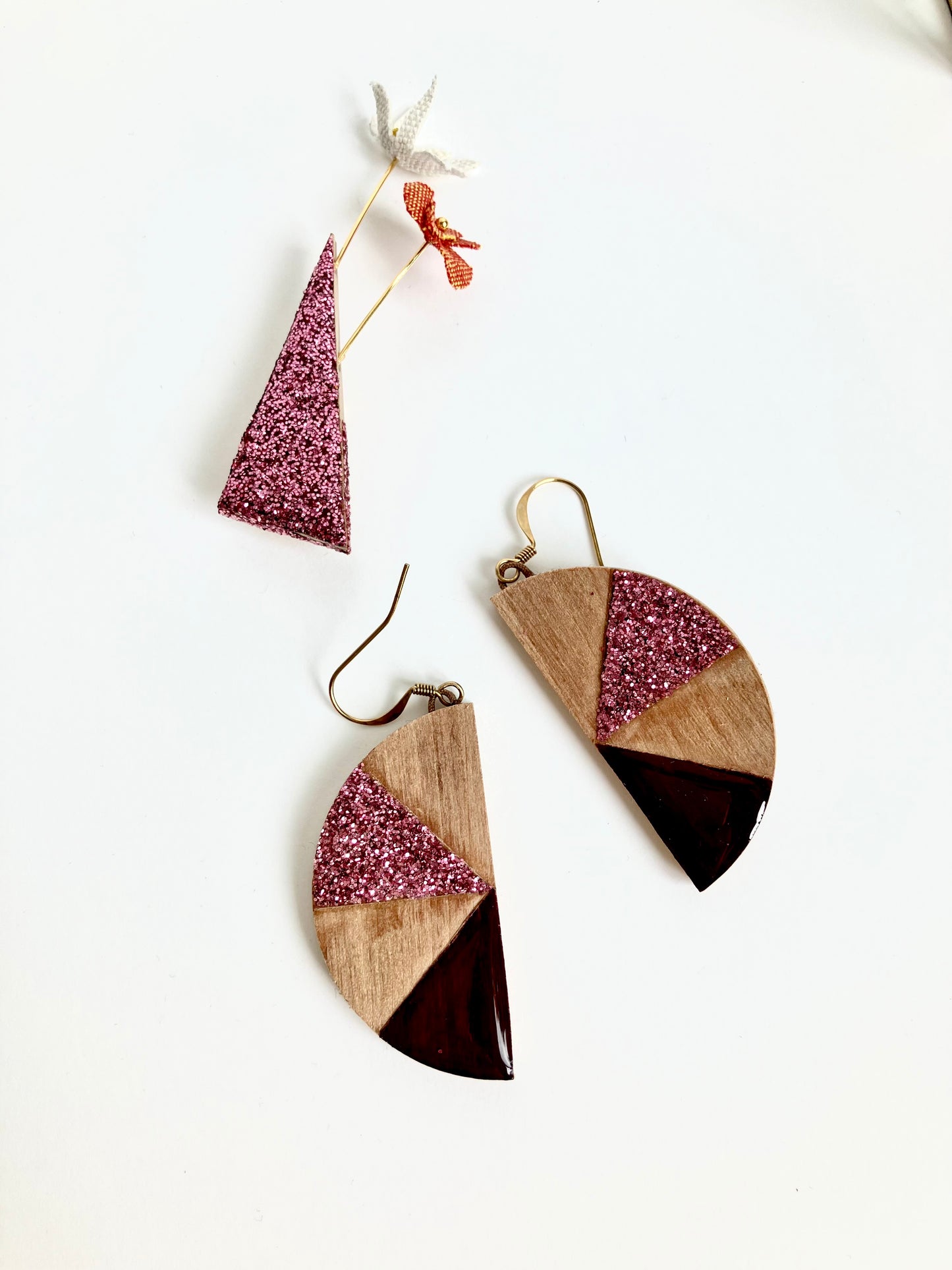 Boucles C1/2 Bordeaux_Rose
