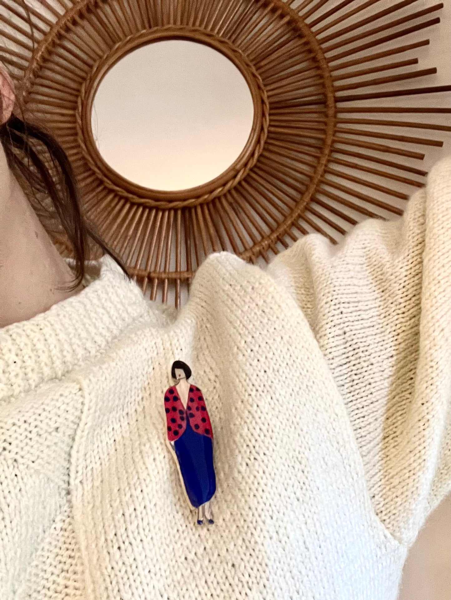 Broche Sonia pois bleus