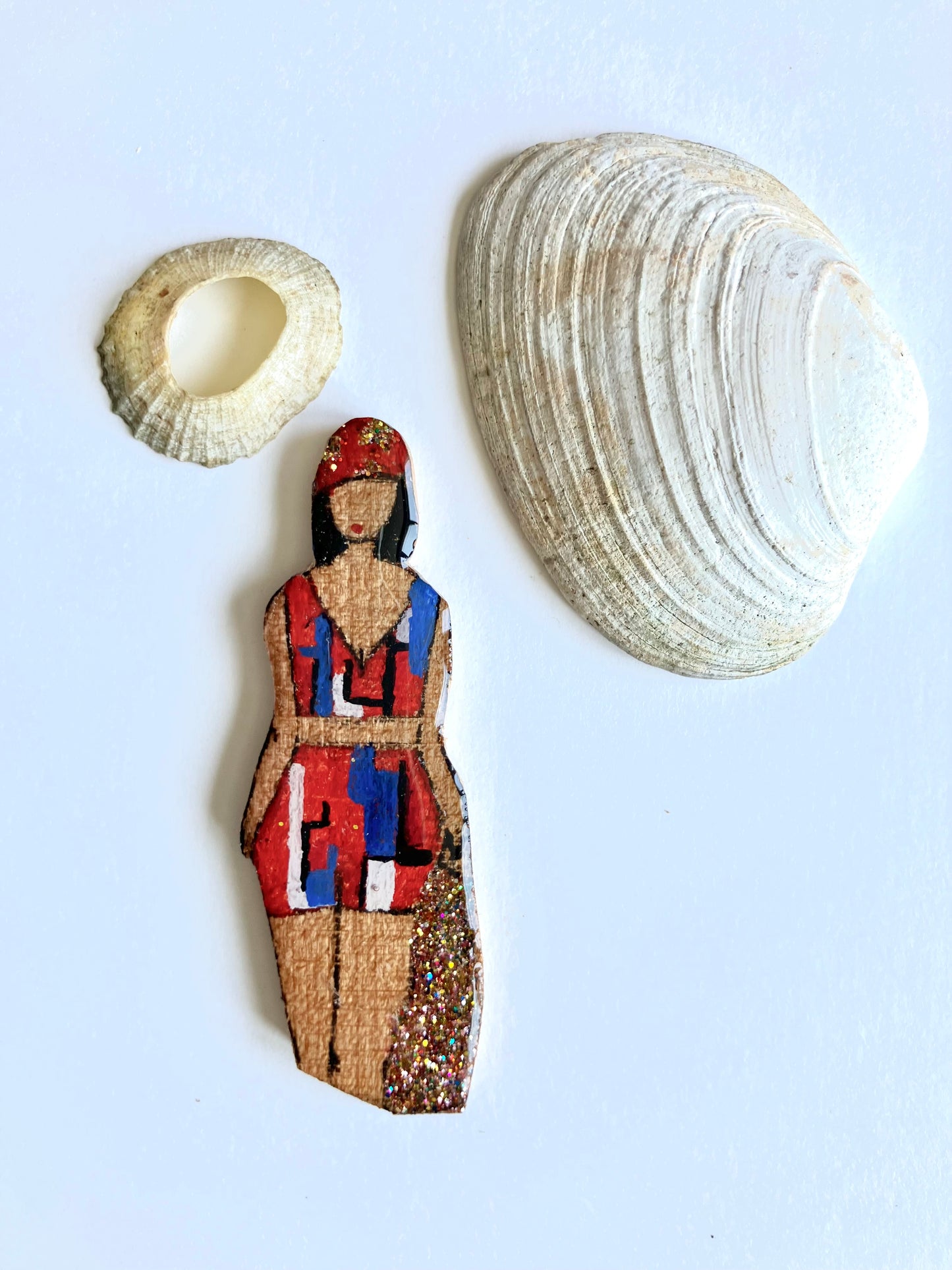 Baigneuse au bonnet et paillettes