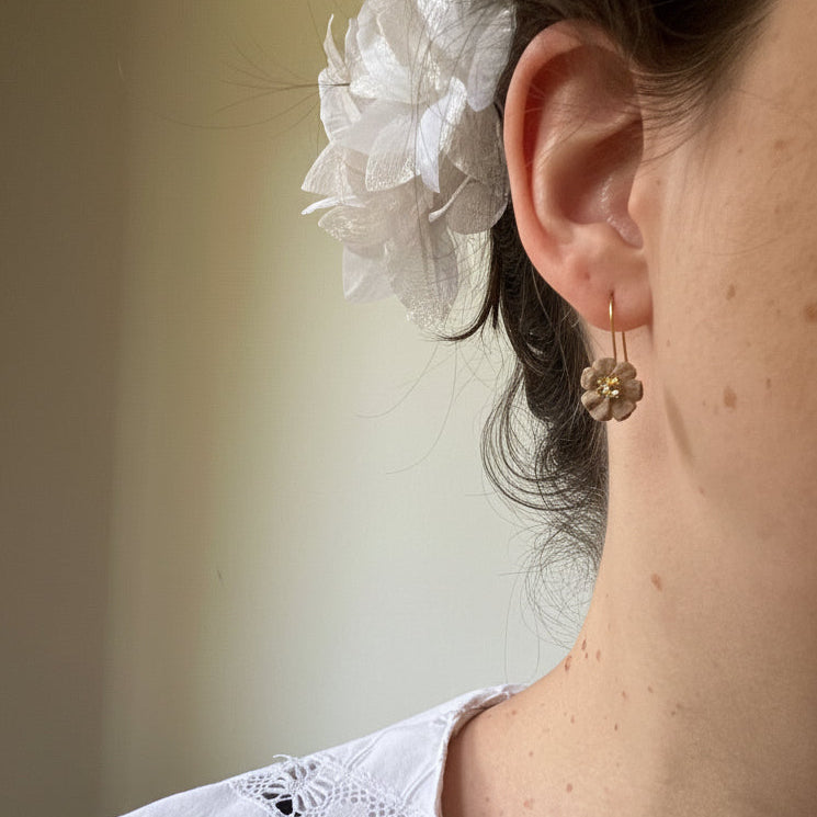 Boucles Petites fleurs sculptées