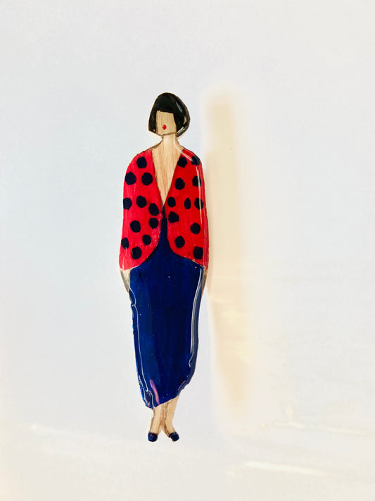 Broche Sonia pois bleus